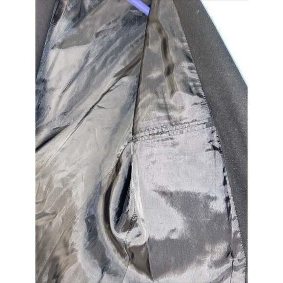 Vintage Mens EMPORIO ARMANI Coat Jacket Pea Trench Wool Black 3 Button - Picture 9 of 11